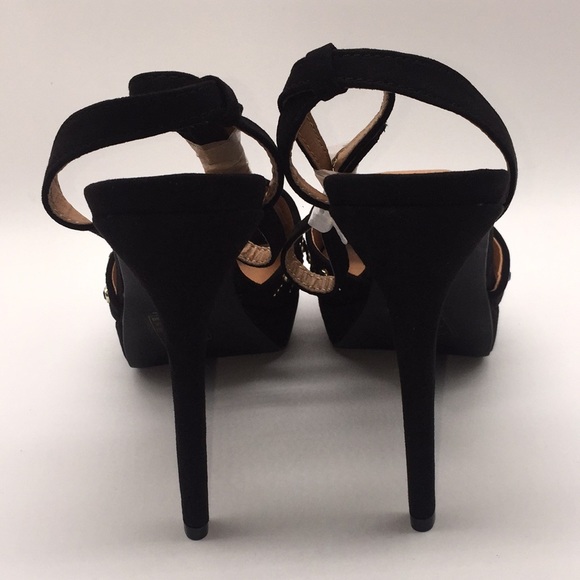 Qupid Ladies Platform Black Suede 5” Heels Pumps Size 7 - Picture 8 of 14